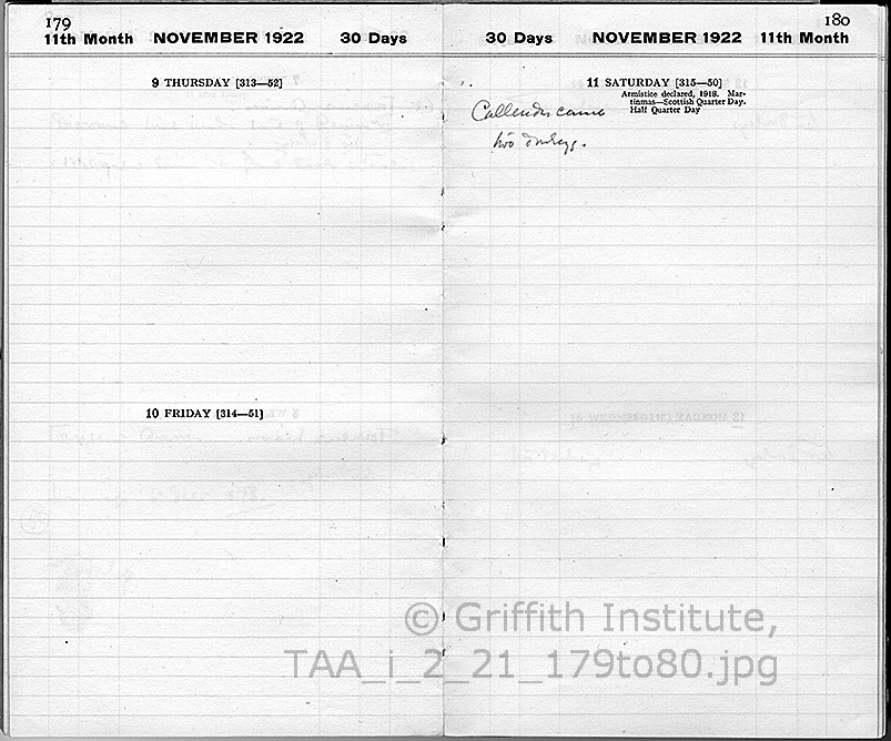 Howard Carter's Diary for 1922, p. 179-80 (TAA i.2.21.179-80)