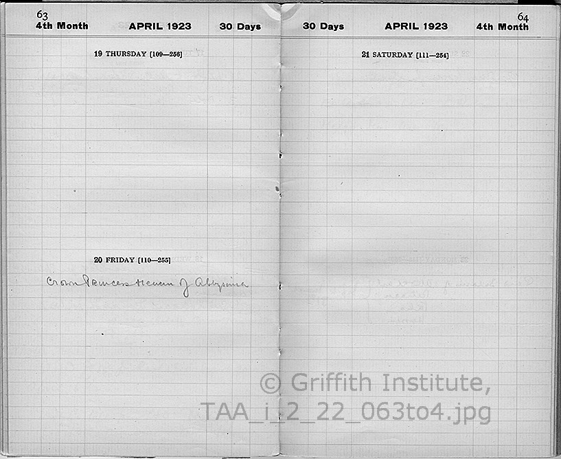 Howard Carter's Diary for 1923, p. 63-4.jpg (TAA.i.2.22.63-4.jpg)