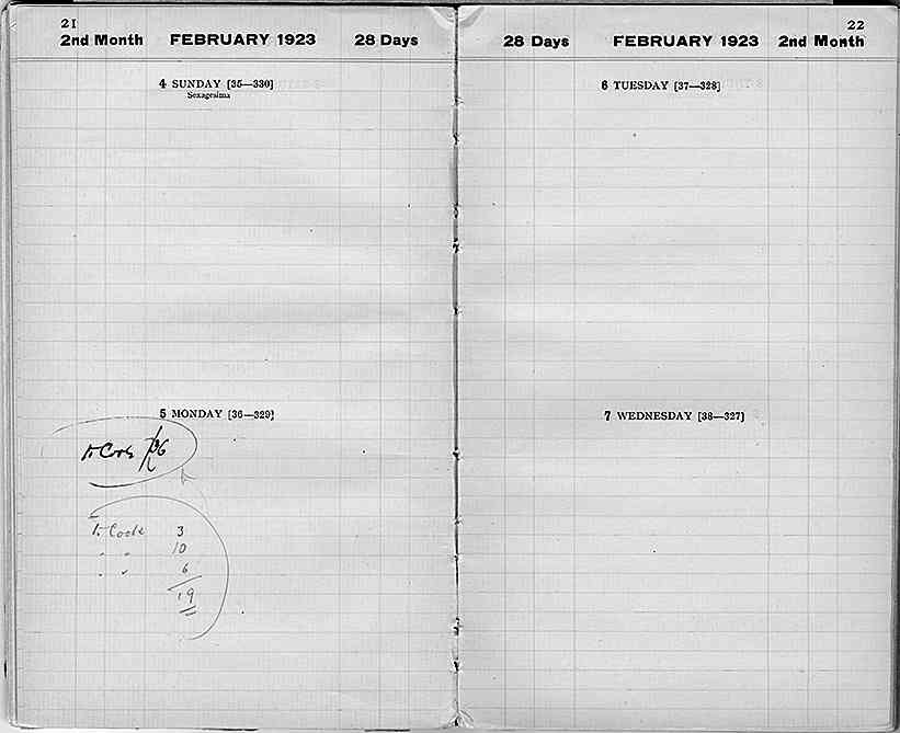 Howard Carter's Diary 1923, p. 21-2.jpg (TAA.i.2.22.21-2.jpg)