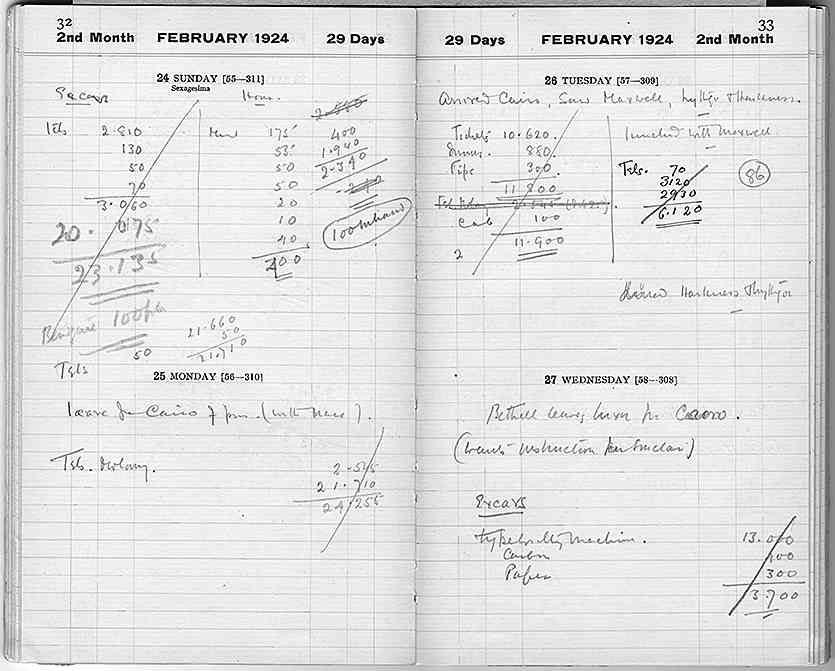 Howard Carter's Diary 1924, p. 32-3.jpg (TAA.i.2.23.32-3.jpg)