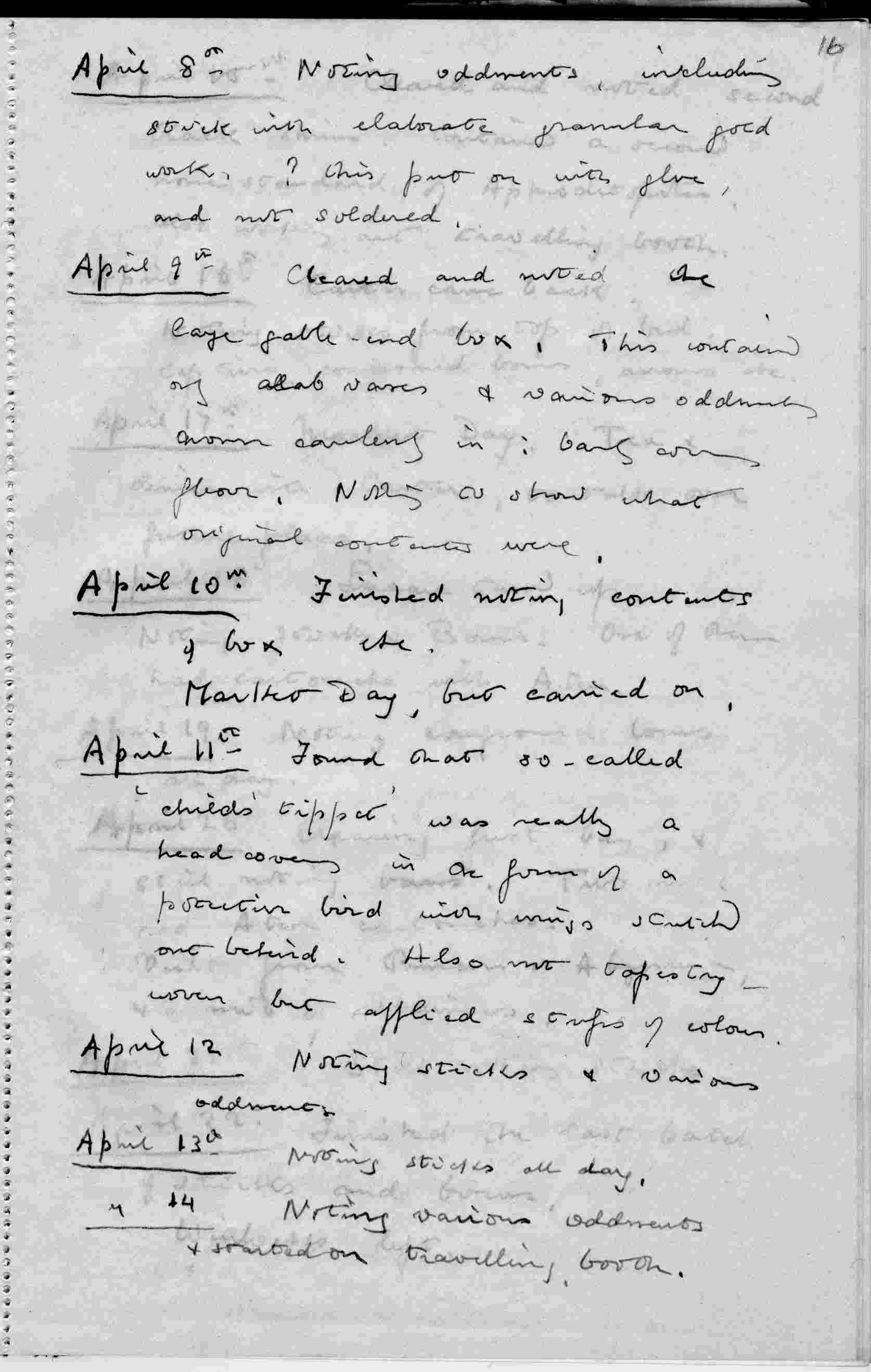 Arthur Mace's Journal for 1922-3, p. 16 (TAA iv.2.16)