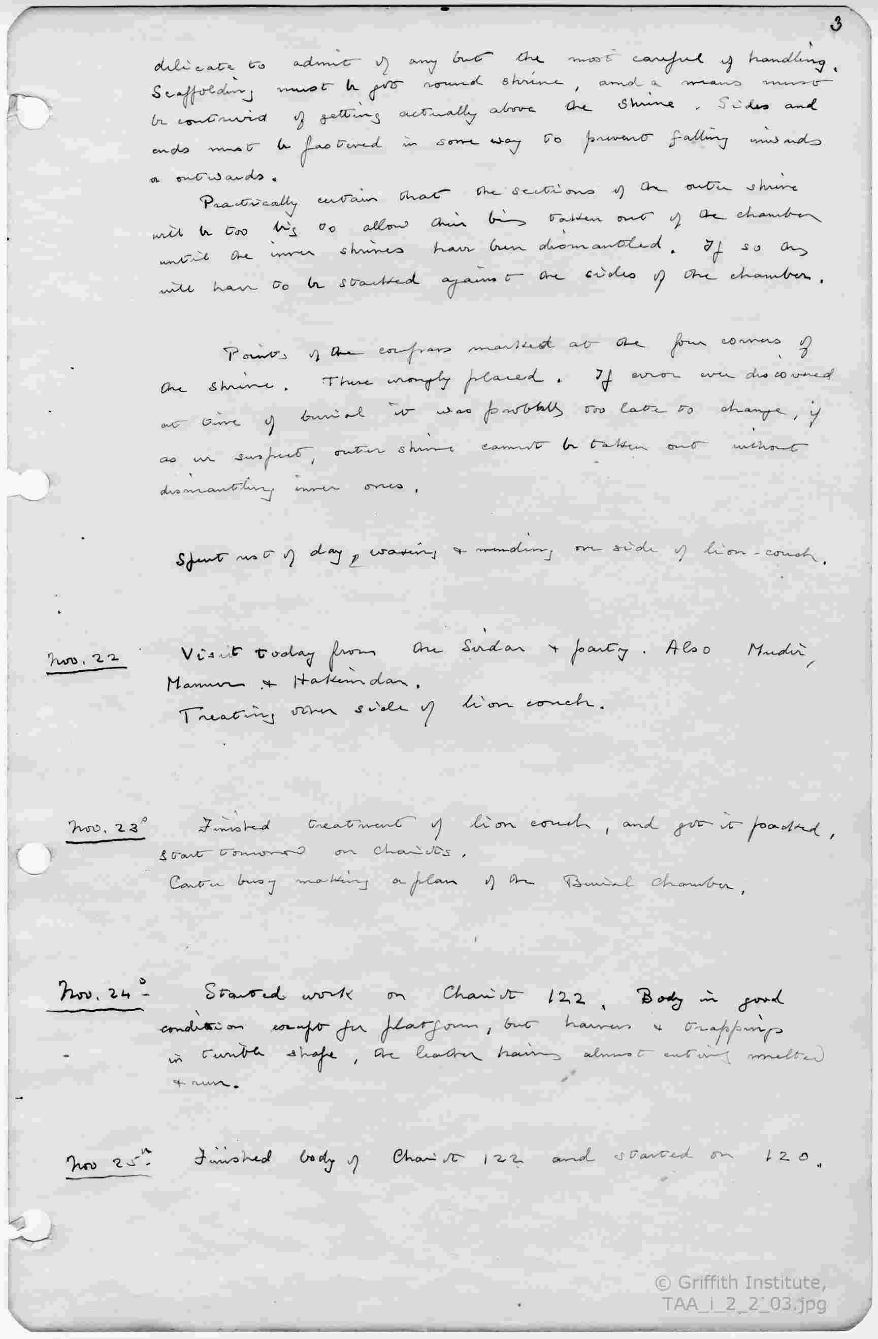 Arthur Mace's Journal for 1923-4, p. 3 (TAA i.2.2.3)