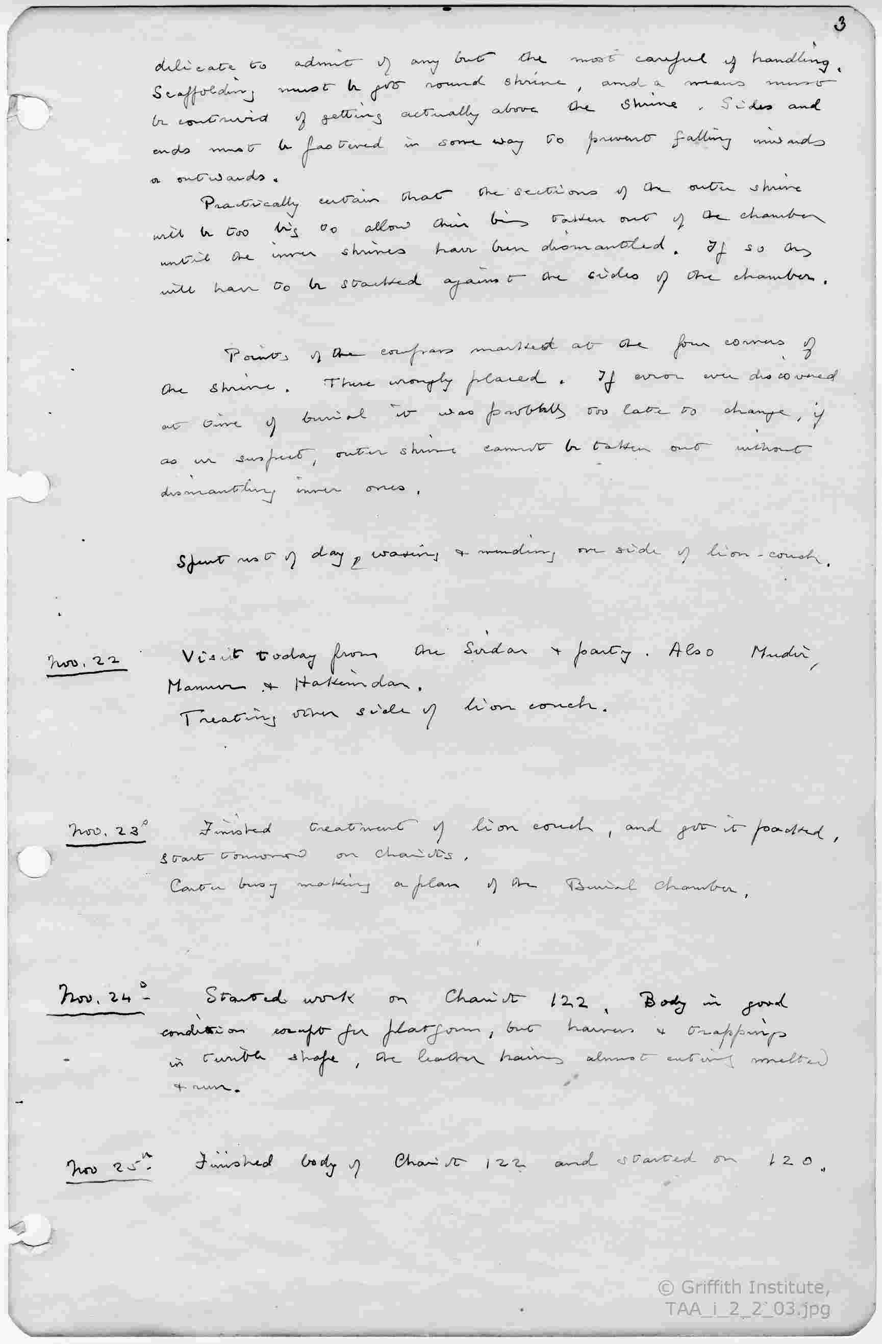 Arthur Mace's Journal for 1923-4, p. 3 (TAA i.2.2.3)