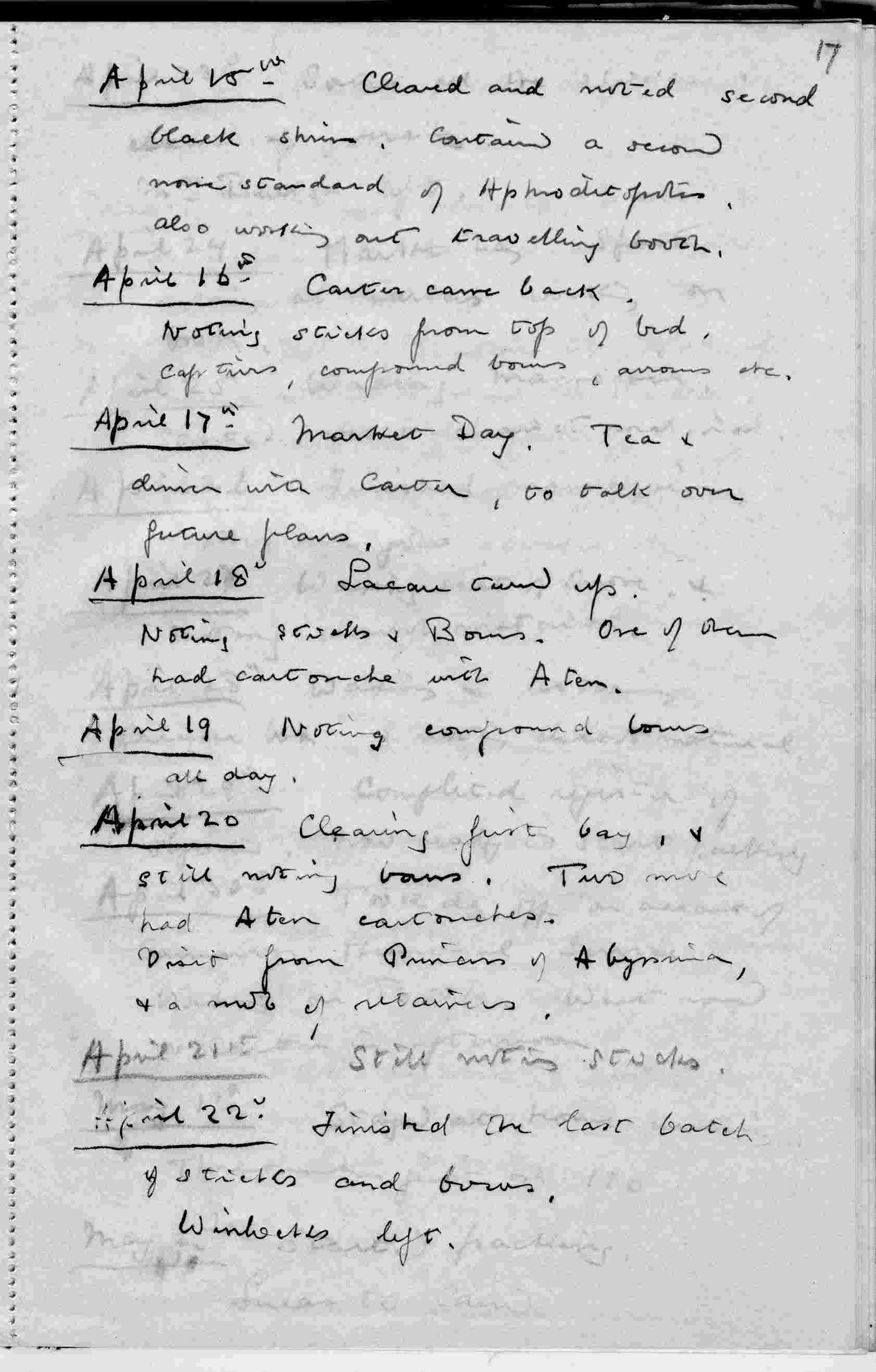 Arthur Mace's Journal for 1922-3, p. 17 (TAA iv.2.17)