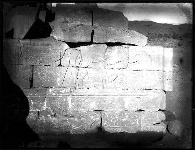 Simpson photo. 25: Karnak. Great Temple. Hypostyle. Exterior. North side.