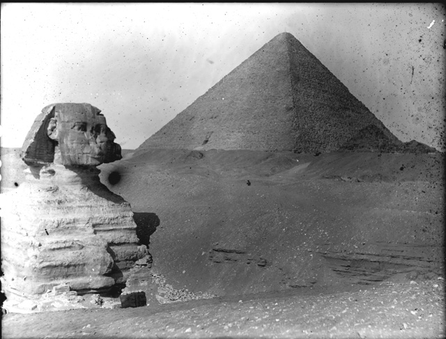 Simpson photo. unnumbered 12: Giza. Great Sphinx. Before Baraize's excavation.