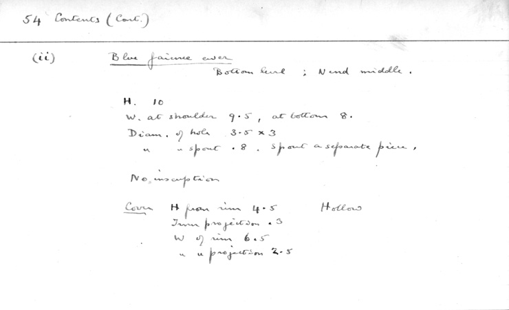 Card no. 054ii relating to Carter no. 054ii