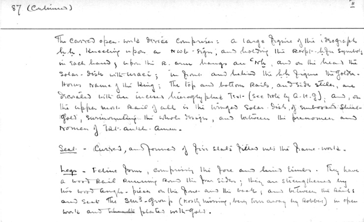 Card no. 087-2 relating to Carter no. 087