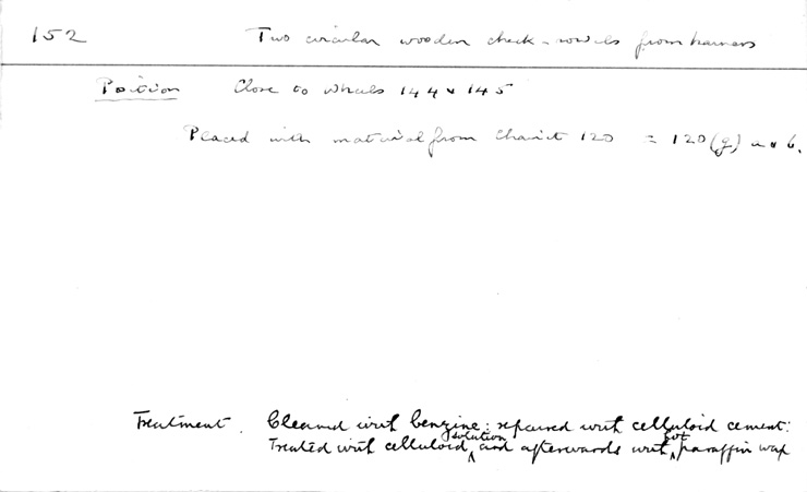 Card no. 152 relating to Carter no. 152 [= 120g]
