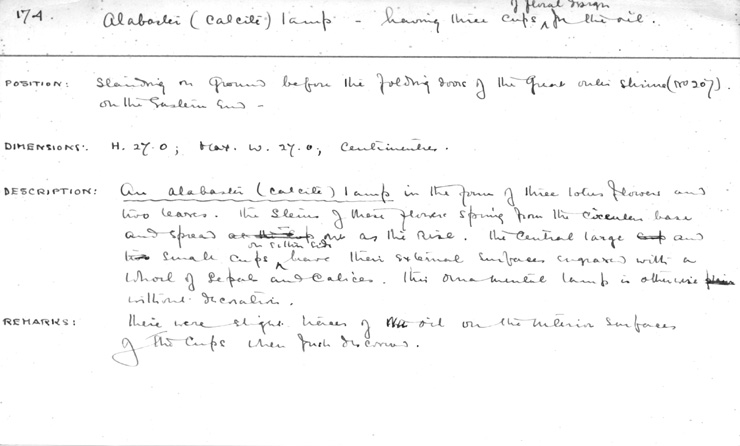 Card no. 174 relating to Carter no. 174