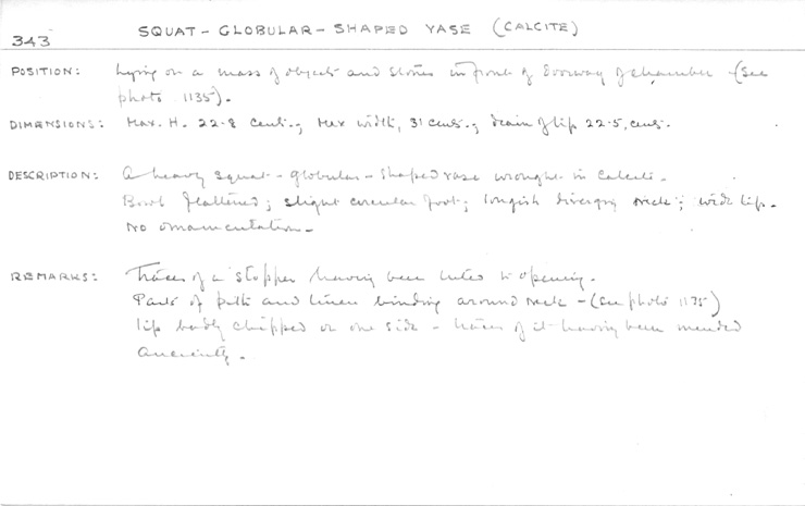 Card no. 343 relating to Carter no. 343