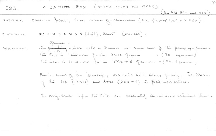 Card no. 593-1 relating to Carter no. 593