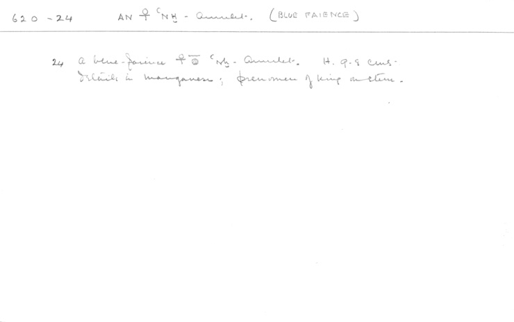 Card no. 620(24) relating to Carter no. 620(24)