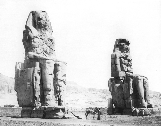 Beato, A., The Theban west bank, the Memnon Colossi (c.1900
[Estimated date.])