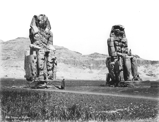 Sebah, J. P., The Theban west bank, the Memnon Colossi (before 1874
[Gr. Inst. 3366 in an album dated 1873-4.])