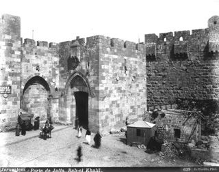 Fiorillo, L., Jerusalem (c.1880 [Before the lower part of the city wall was taken down for the visit of the Kaiser Wilhelm in 1898.]) (Enlarged image size=84Kb)