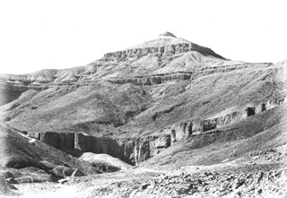 Beato, A., The Theban west bank, the Valley of the Kings (before 1872
[In an album dated 1871-2.]) (Enlarged image size=37Kb)