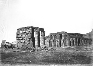 Beato, A., The Theban west bank, the Ramesseum (c.1890
[Estimated date.]) (Enlarged image size=27Kb)