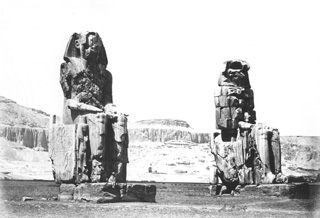 Beato, A., The Theban west bank, the Memnon Colossi (c.1890
[Estimated date.]) (Enlarged image size=29Kb)