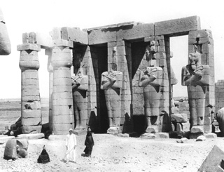 Schroeder & Cie., The Theban west bank, the Ramesseum (c.1890
[Estimated date.]) (Enlarged image size=40Kb)