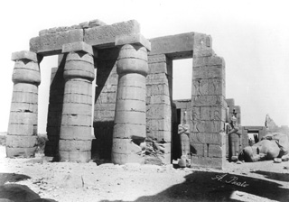 Beato, A., The Theban west bank, the Ramesseum (c.1890
[Estimated date.]) (Enlarged image size=31Kb)