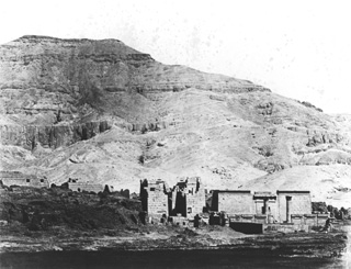 Hammerschmidt, W., The Theban west bank, Medinet Habu (1857-9
[The dates of Hammerschmidt's visits to Egypt.]) (Enlarged image size=38Kb)