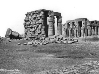 Sebah, J. P., The Theban west bank, the Ramesseum (before 1876
[Gr. Inst. Library A 33 in an album dated 1876.]) (Enlarged image size=39Kb)