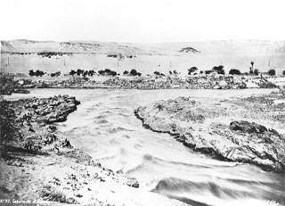 Sebah, J. P., The first Nile cataract (before 1876
[In an album dated 1876.]) (Enlarged image size=39Kb)