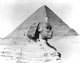Click to see details of the great sphinx with a man standing on...