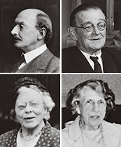 Left to right: Professor Francis Llewellyn Griffith; Professor Jaroslav Cerný; Dr Rosalind Moss; Mrs Ethel Burney 