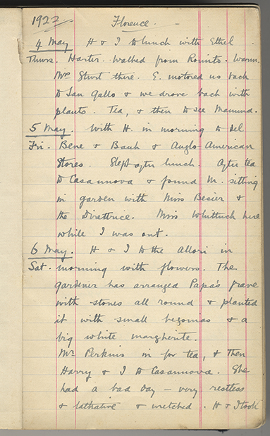 Minnie Burton's Diary, p. 1